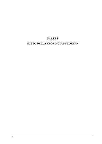 PARTE I IL PTC DELLA PROVINCIA DI TORINO - Sistema Piemonte
