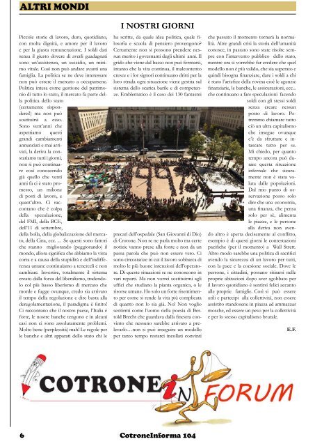 PERIODICO DI INFORMAZIONE E CULTURA - COTRONEInforma