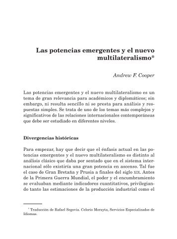 Las potencias emergentes y el nuevo multilateralismo*