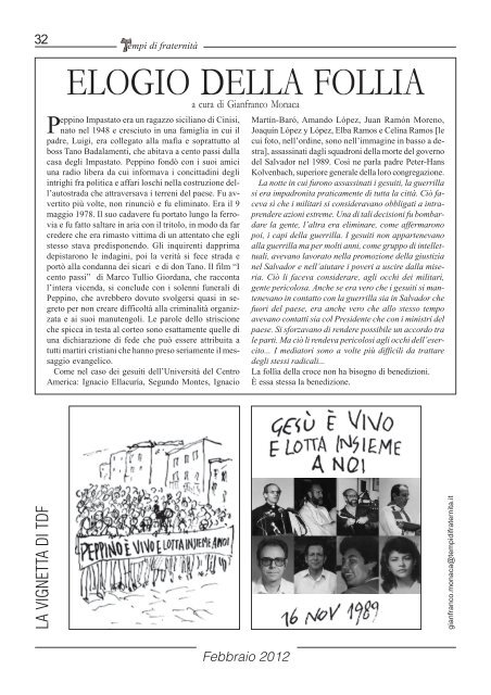 febbraio 2012 - Tempi di Fraternità