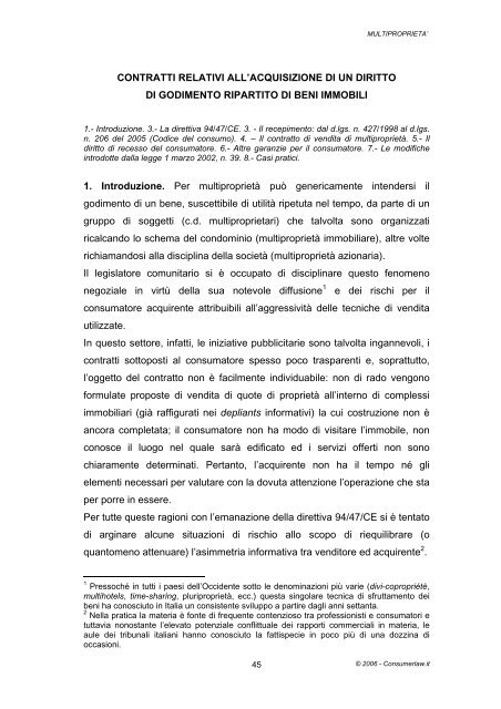 I contratti di vendita di multiproprietà - Consumer Law Firm