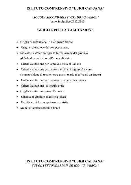 GRIGLIE PER LA VALUTAZIONE.pdf - Scuola Capuana