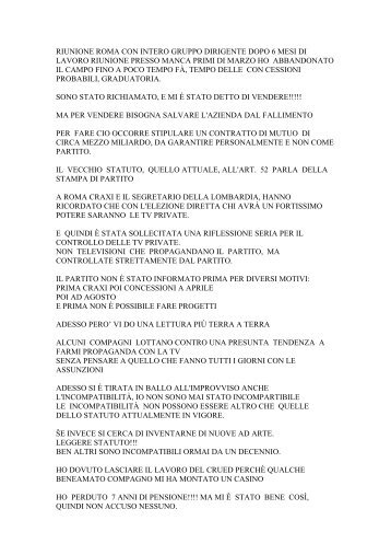 Polemica con i dirigenti Psi contrari alla Tv - Giancarlo Sacconi