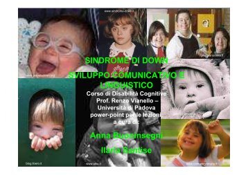 sviluppo comunicativo e linguistico - Sindrome di Down