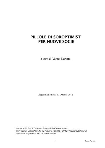 Pillole per nuove socie edizione 2012.pdf - Soroptimist Ivrea
