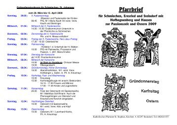 Pfarrbrief Ostern 2009 - Schmiechen