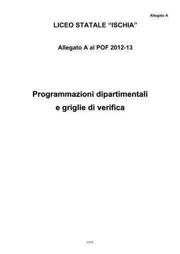 Programmazioni dipartimentali e griglie di verifica - Liceo Statale ...