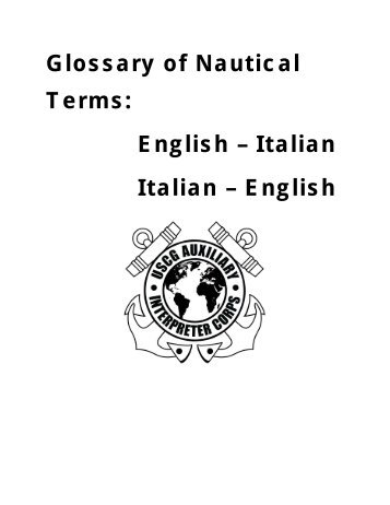 Glossary of Nautical Terms: English – Italian ... - Interpreter Corps