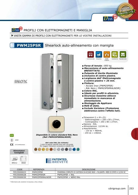 Catalogo ELETTROMAGNETI - Cdvi