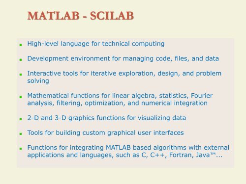 MATLAB tutorial (signals &amp; images) - Sistemi e Segnali