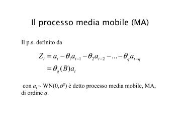 Il processo media mobile (MA)