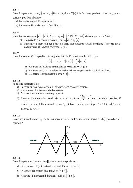 Esercizi e quesiti di esame degli anni precedenti - laboratorio di ...