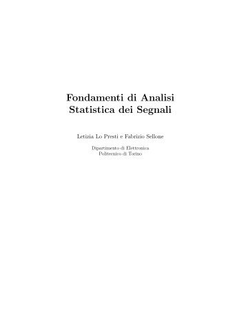 Fondamenti di Analisi Statistica dei Segnali - Tlc.polito.it ...