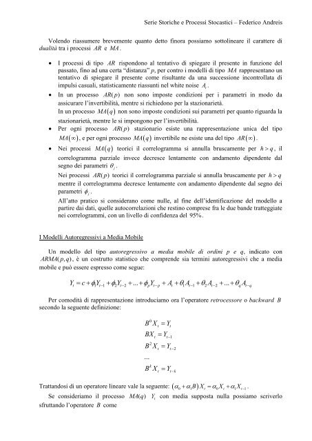 Serie Storiche e Processi Stocastici