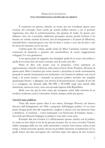 Pierluigi Castagnetti - Fondazione Ermanno Gorrieri