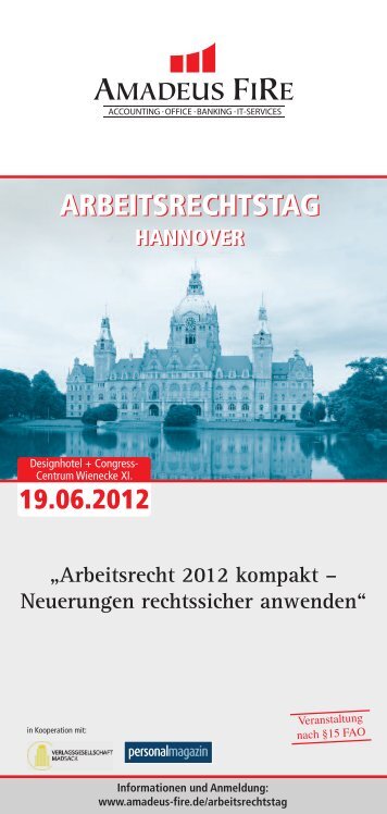 ARBEITSRECHTSTAG HANNOVER ... - Amadeus-Fire