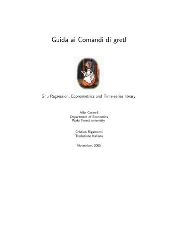 Guida ai comandi di gretl - Facoltà di Economia