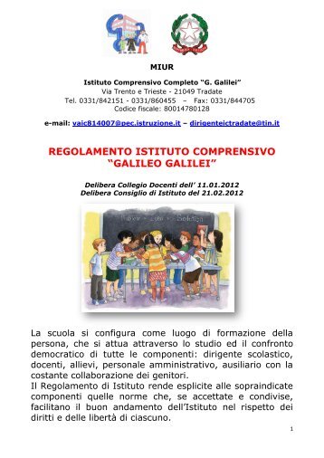 regolamento istituto comprensivo “galileo galilei” - Icgalileitradate.It