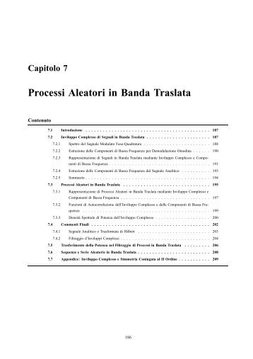 Processi Aleatori in Banda Traslata - InfoCom