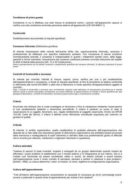 GLOSSARIO - Azienda Complesso Ospedaliero San Filippo Neri