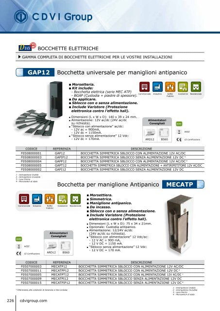 Catalogo SERRATURE - Cdvi