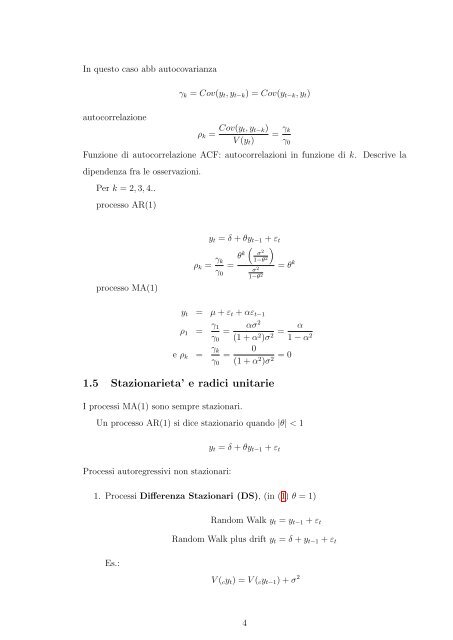 1 Modelli per serie storiche univariate