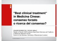 (Medicina Tradizionale Cinese) e nell'esperienza delle