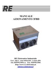 MANUALE AZIONAMENTO 3FBD - RE Elettronica Industriale