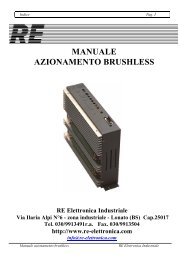 MANUALE AZIONAMENTO BRUSHLESS - RE Elettronica Industriale