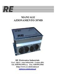 MANUALE AZIONAMENTO 3FMD - RE Elettronica Industriale