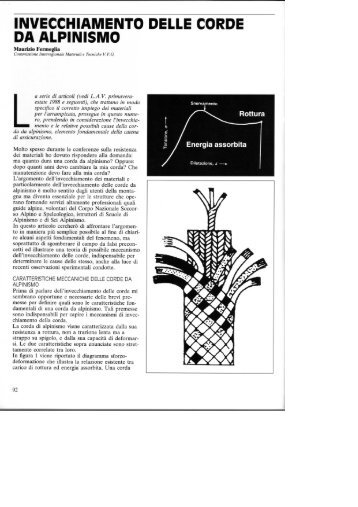 Invecchiamento delle corde da alpinismo - CAI Commissione ...