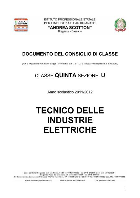 Documento Del Consiglio Di Classe Ipsia A Scotton - 