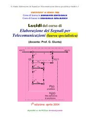 G. Giunta, Lucidi del corso Elaborazione dei Segnali per ... - Comlab