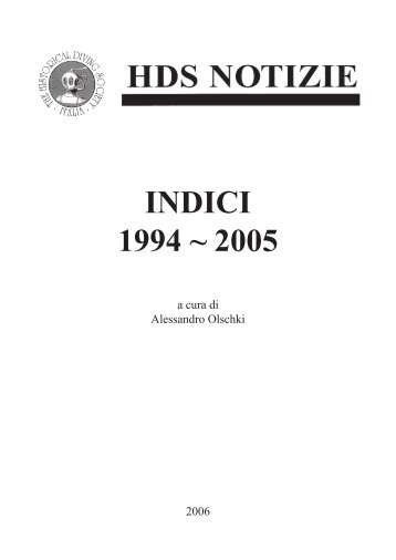 INDICI 1994 ~ 2005 - The Historical Diving Society Italia
