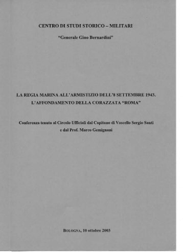 Testo - Centro di Studi Storico-Militari "Gen. Gino Bernardini"