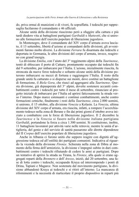 LE FORZE ARMATE NELLA RESISTENZA - Istituto storico della ...