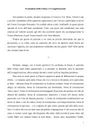 Il cammino della Chiesa e l'evangelizzazione Nel prendere la parola ...
