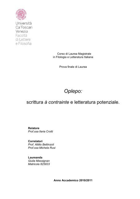 Oplepo: scrittura à contrainte e letteratura potenziale - Paolo Albani