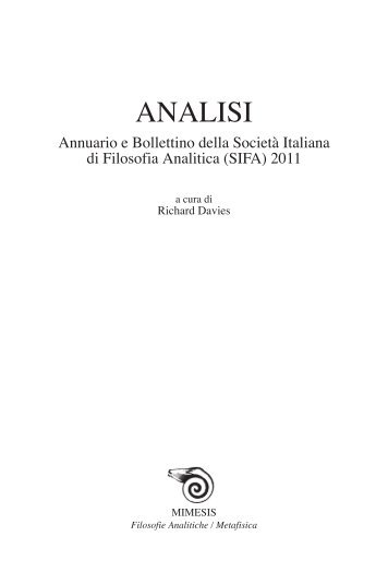 ANALISI - Dipartimento di Filosofia