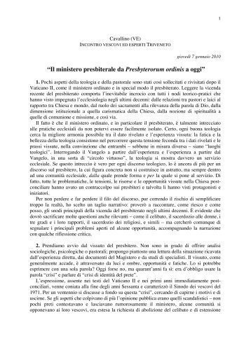 Relazione don Erio Castellucci - Diocesi di Treviso