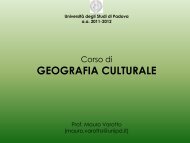 geografia culturale - Lettere e Filosofia - Università degli Studi di ...