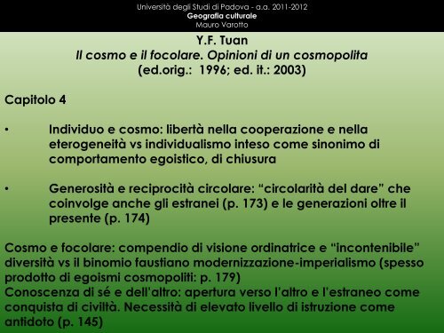 geografia culturale - Lettere e Filosofia - Università degli Studi di ...