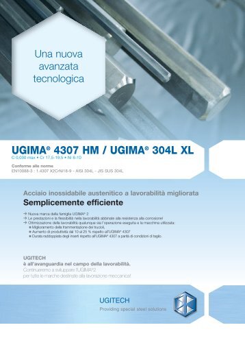 UGIMA® 4307 HM / UGIMA® 304L XL - Ugitech