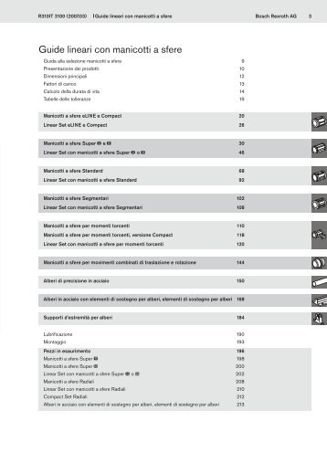 Catalogo - Guide lineari con manicotti a sfere - Tisaf