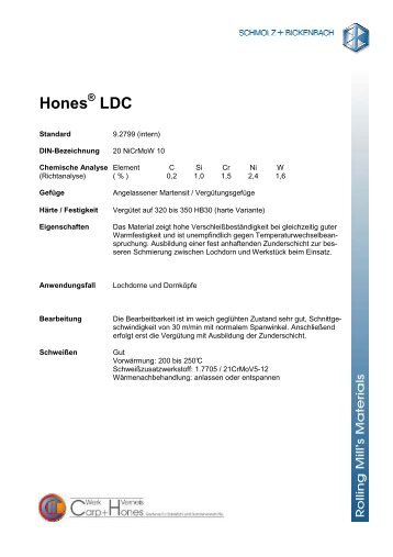 Hones LDC - Ugitech
