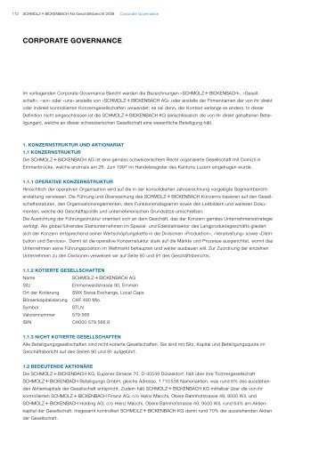 Corporate GovernanCe - Schmolz + Bickenbach AG