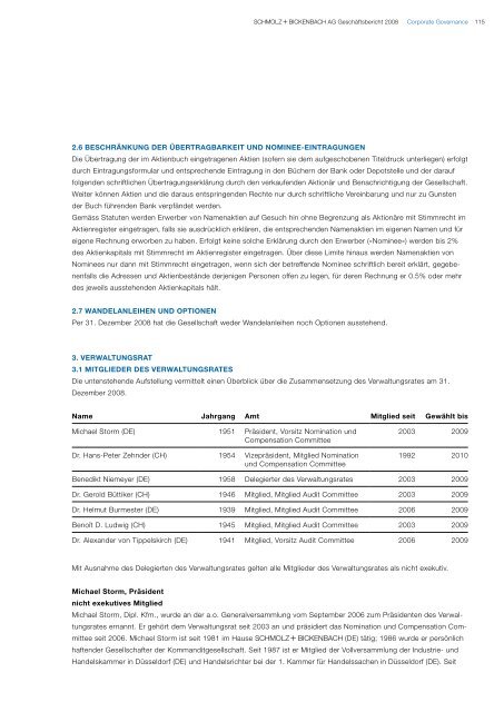 Corporate GovernanCe - Schmolz + Bickenbach AG