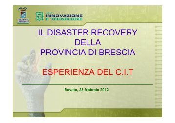 Presentazione Archetti.pdf - Progetto Disaster Recovery