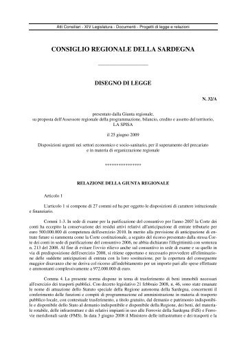disegno di legge - Consiglio Regionale della Sardegna - Regione ...