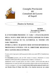 Consiglio Provinciale dei Consulenti del Lavoro di Napoli Dentro la ...
